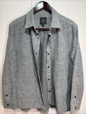 01.Algo Men's Gray Lightweight Shirt Jacket - Heather Gray